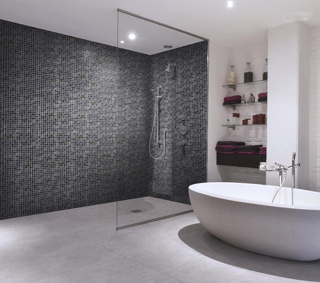 MOSAIC TILES 2.5 SHEET 31 X 45 DIGITAL ARRECIFE IRIDIS GREY PVC
