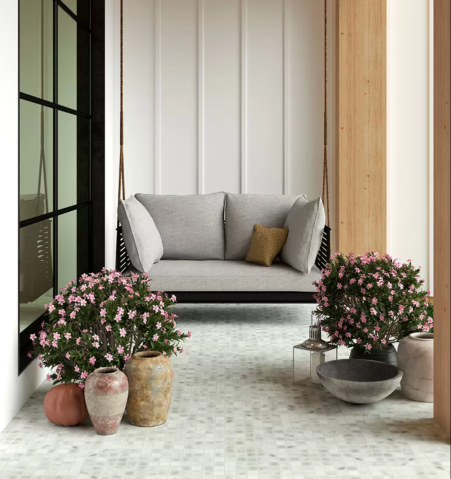 MOSAIC TILES 3.8 X 3.8 DIGITAL NATURE PEARL RIVER 5700