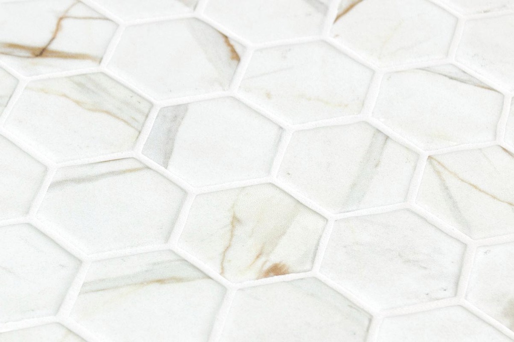 MOSAIC HEXAGON SHEET XL 28.4 X 28.6 CALACATTA GOLD MATTE