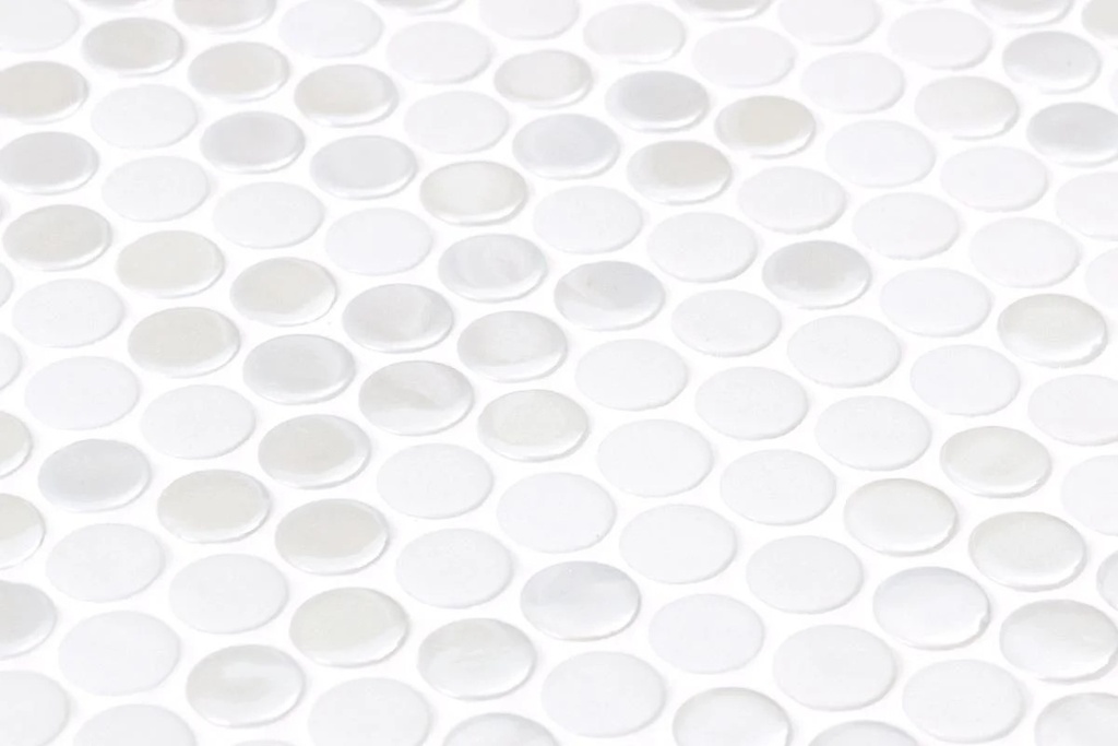 MOSAIC SHEET 28.4 X 28.7 PENNY NATUREGLASS OPALO WHITE