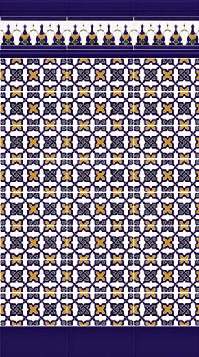 CERAMIC ISLAMIC CENEFA TILES 14 X 28 NOUR 