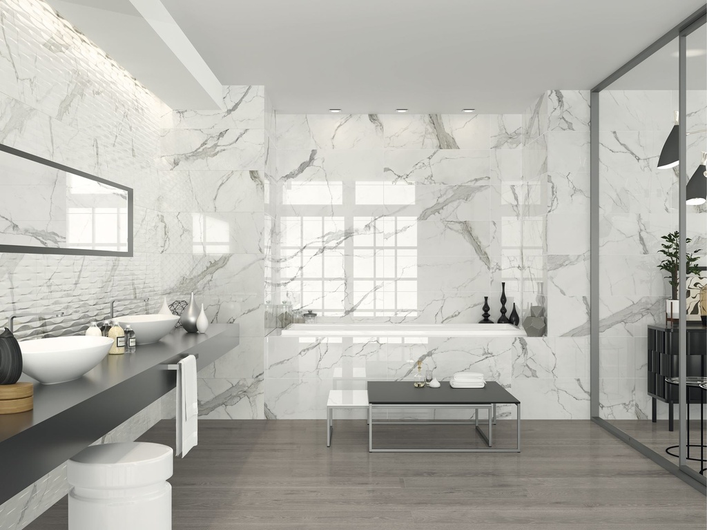 PORCELAIN TILES 120 × 120 STATUARIO POLISHED RECT