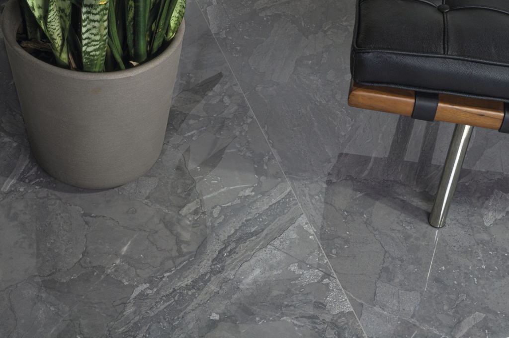 PORCELAIN TILES 60 × 120 KUARTZ ANTRACITE POLISHED RECT