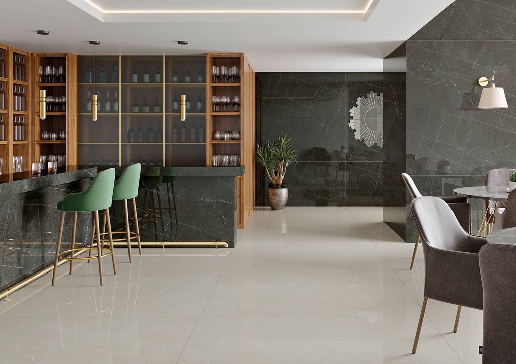 PORCELAIN TILES 80 × 160 PIETRA BEIGE POLISHED RECT