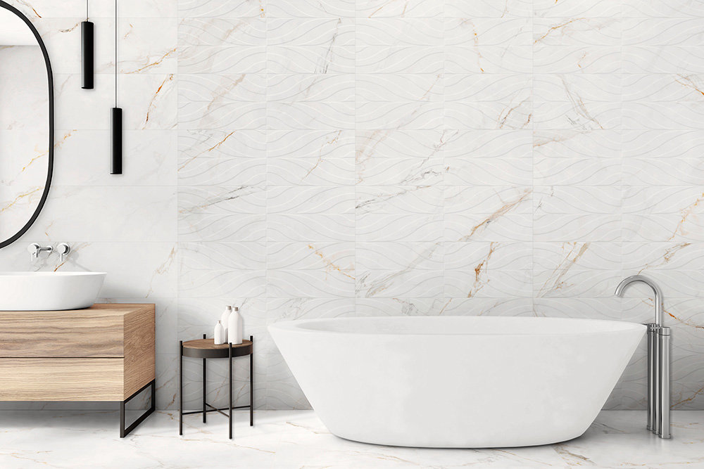 PORCELAIN TILES 60 X 120 CALACATTA DELICATTO GOLD PULIDO RECT