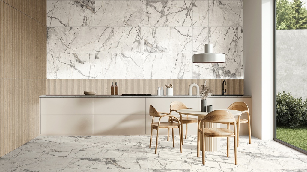 PORCELAIN TILES 60 X 120 INVISIBLE NAT WHITE RECT