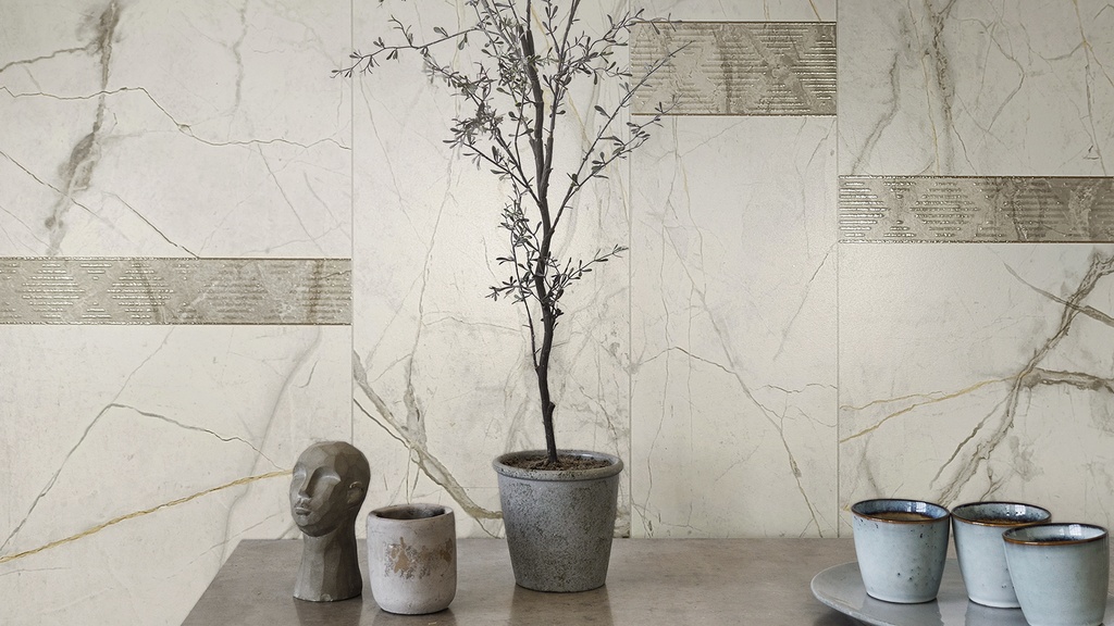 PORCELAIN TILES 60 X 120 INVISIBLE NAT WHITE RECT