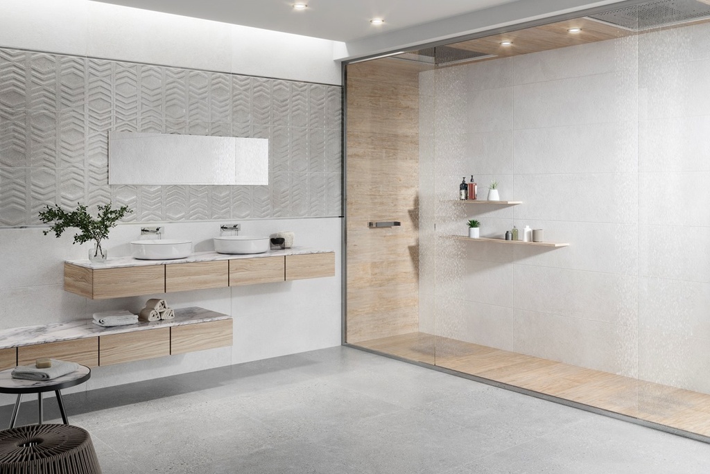 PORCELAIN TILES 90 X 90 UNDERGROUND WHITE NATURAL MATT THICK 10.04mm RECT