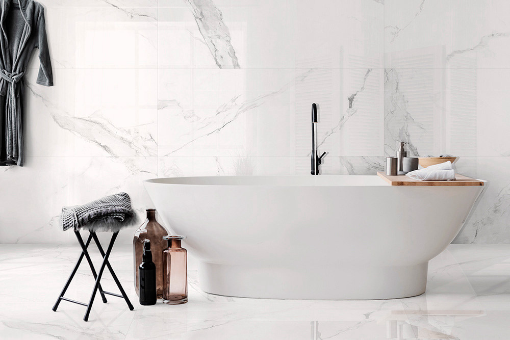 PORCELAIN TILES 59.5 X 59.5 CALACATTA DELICATTO MATT RECT