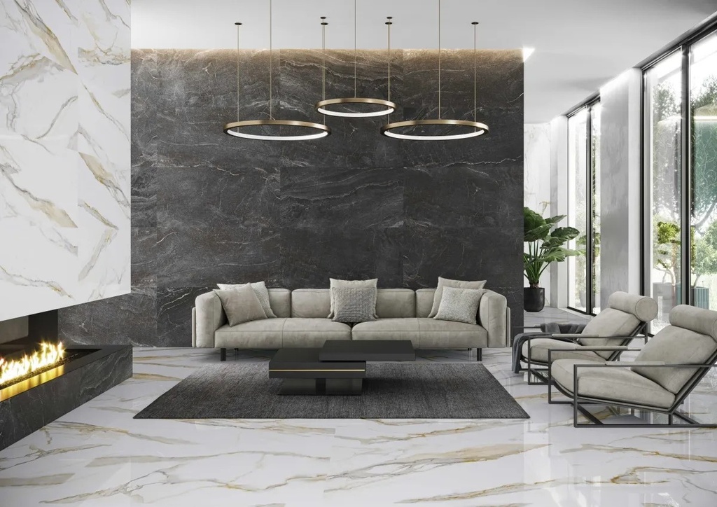 PORCELAIN TILES 60 X 120 CALACATTA GOLD STARLIGHT PULIDO CRYSTAL GRANIA RECT