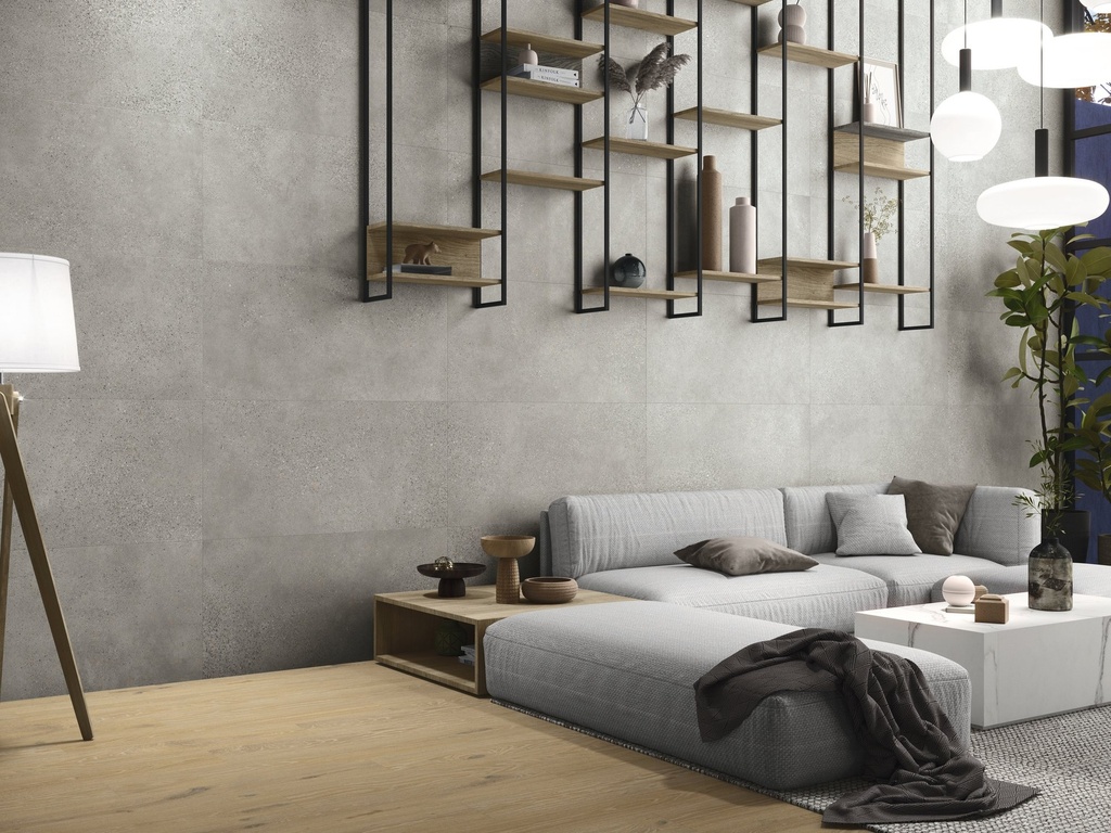 PORCELAIN TILES 90 X 90 ILLINOIS SMOOTH GREY