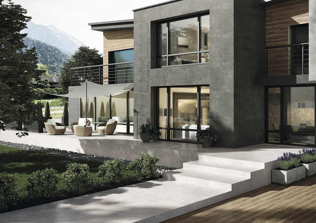 PORCELAIN STAIR STEP TILES 33 X 120 RECTO ANTI SLIP WABI BIANCO