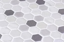 MOSAIC HEXAGON SHEET 1.25 INCH 28.4 X 28.6 BLEND FOSCO SILVER