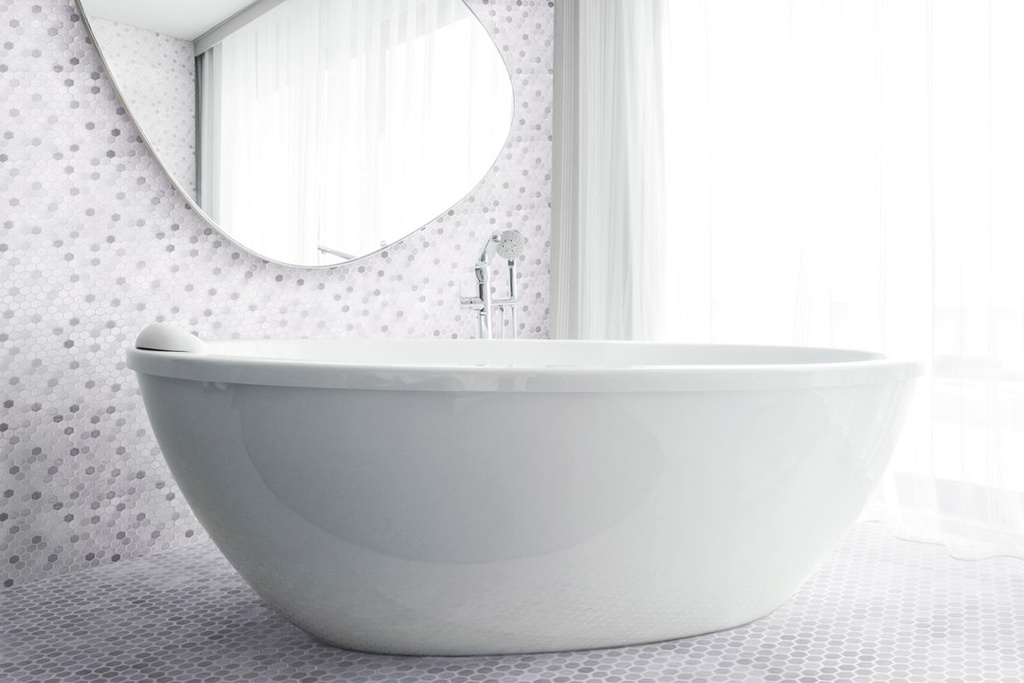 MOSAIC HEXAGON SHEET 1.25 INCH 28.4 X 28.6 BLEND FOSCO SILVER