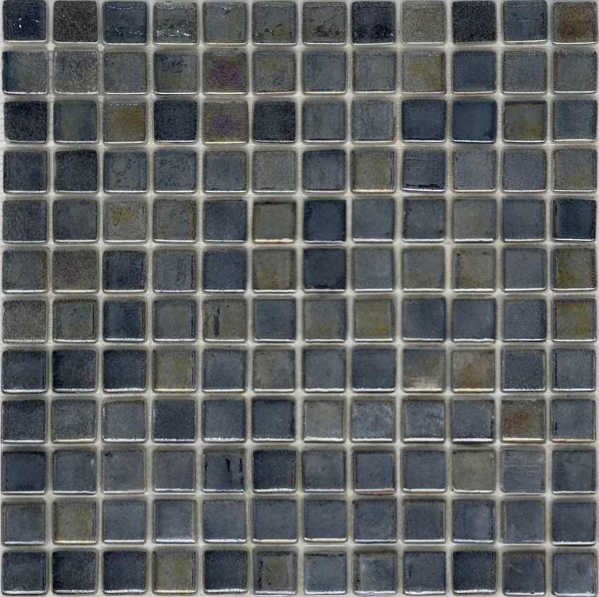 متر موزاييك زجاجي 2.5 شيت 31.6 × 31 أسود وافي تيتانيوم رقم SA408