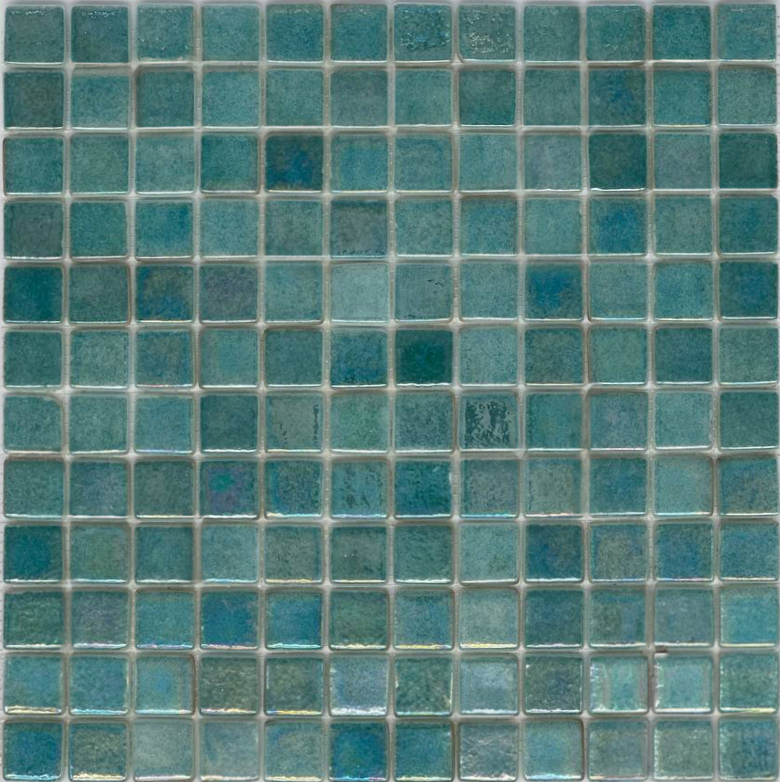 MOSAIC TILES 2.5 SHEET 31 X 31.6 WAVY TITANIUM SA415 TURQUOISE