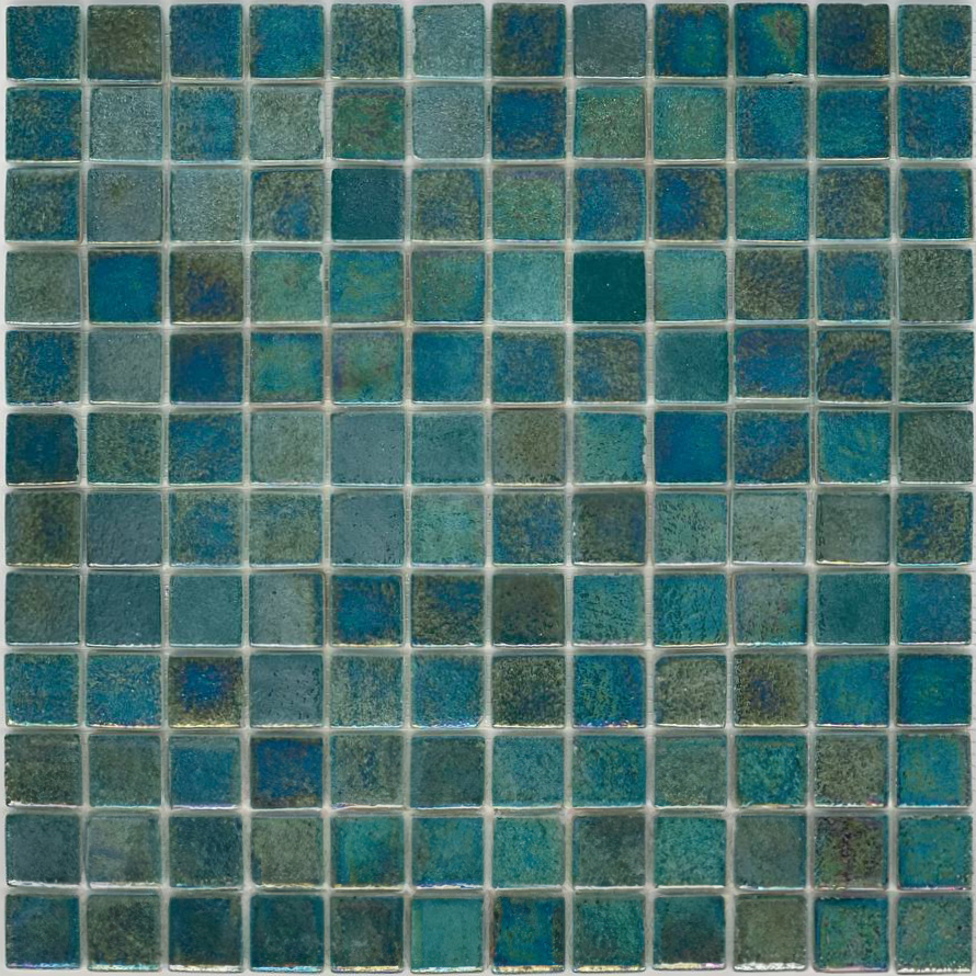 MOSAIC TILES 2.5 SHEET 31 X 31.6 WAVY TITANIUM SA416 TURQUOISE