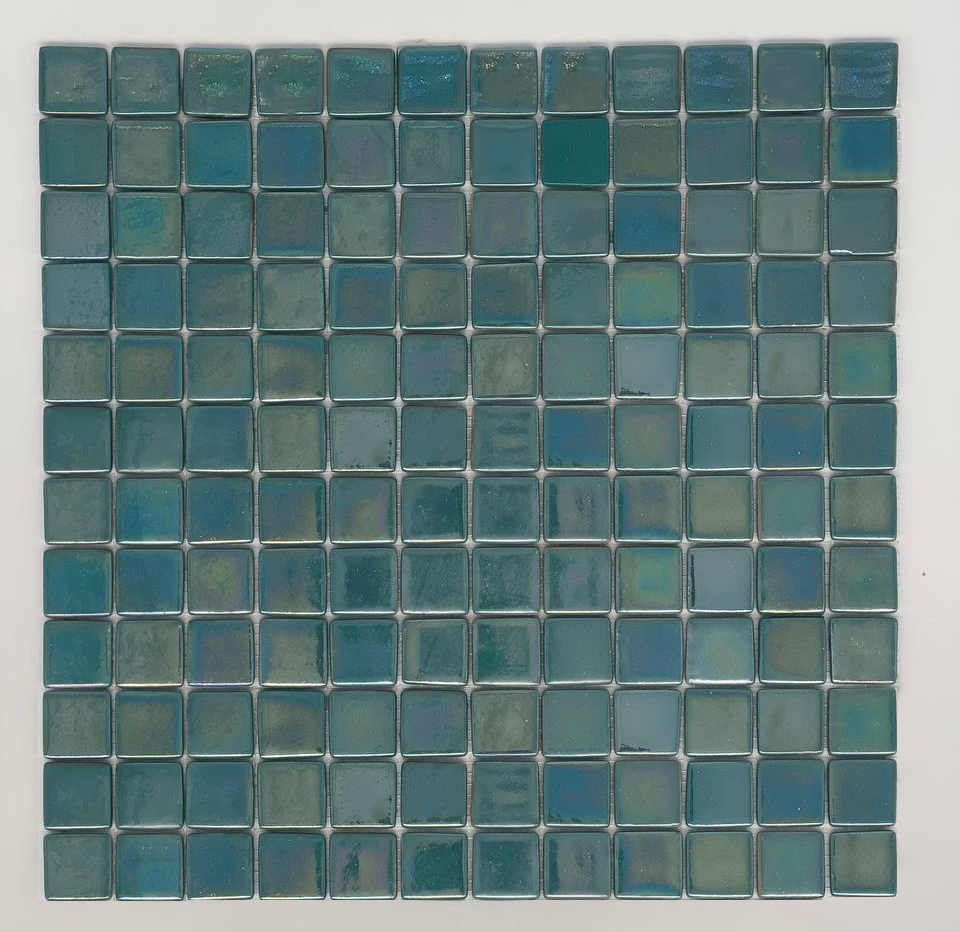 MOSAIC TILES 2.5 SHEET 31 X 31.6 PURE TITANIUM SA322 DARK TURQUOISE
