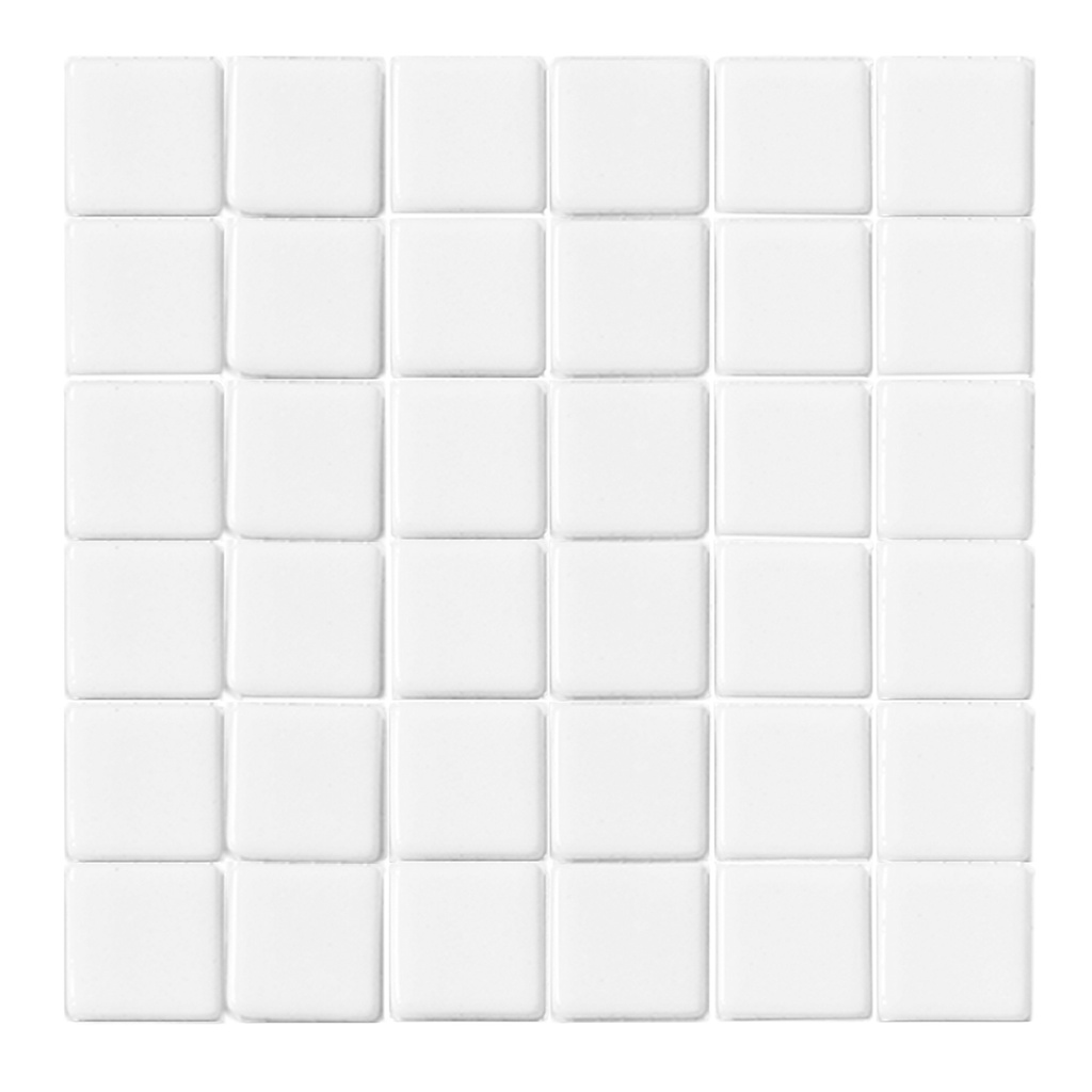 MOSAIC TILES 4.7 X 4.7 SOLID WHITE MESH