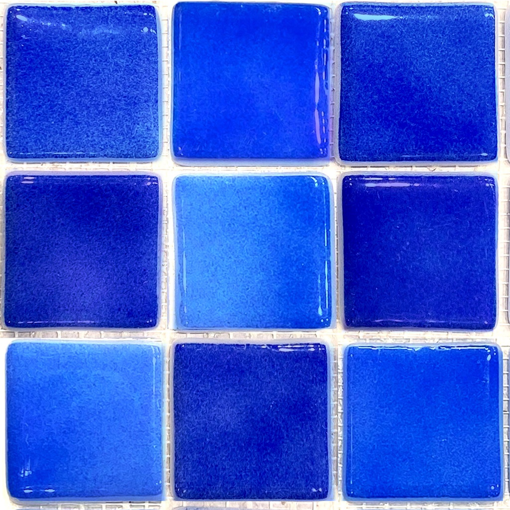 MOSAIC TILES 4.7 X 4.7 NEOM DARK BLUE / NEOM BLUE MESH
