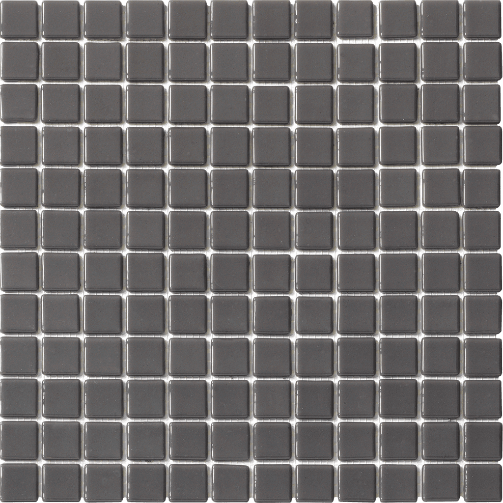متر موزاييك زجاجي 2.5 × 2.5 شيت 31 رقم 2009 رمادي غامق سوليد شبك