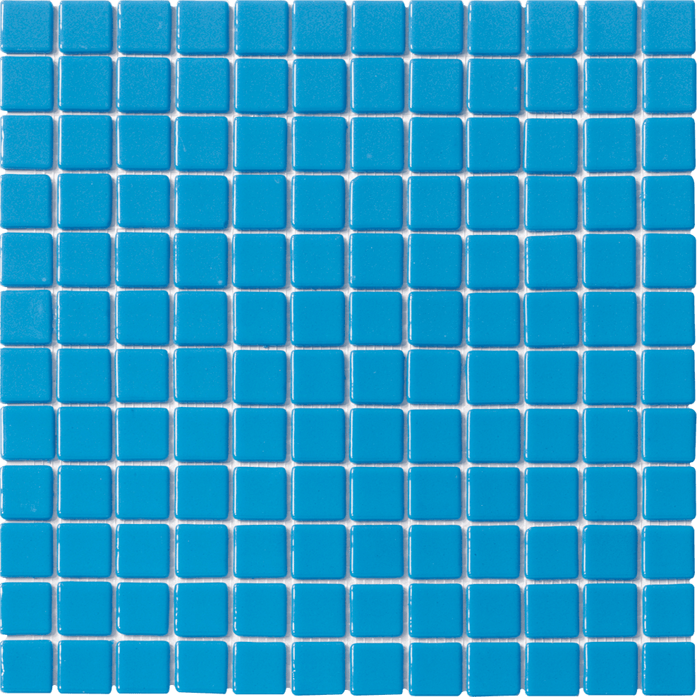 MOSAIC TILES 2.5 X 2.5 SHEET 31 NO 2005 LIGHT BLUE SOLID MESH