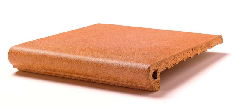 TERRACOTTA ROUNDED STAIR TILES 33 X 33 NATURAL