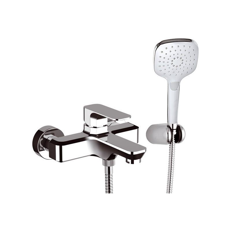 TIARA EXPOSED BATH MIXER WITH DIVERTER AND SHOWER KIT FLEXIBLE CHROME NO TA610CR