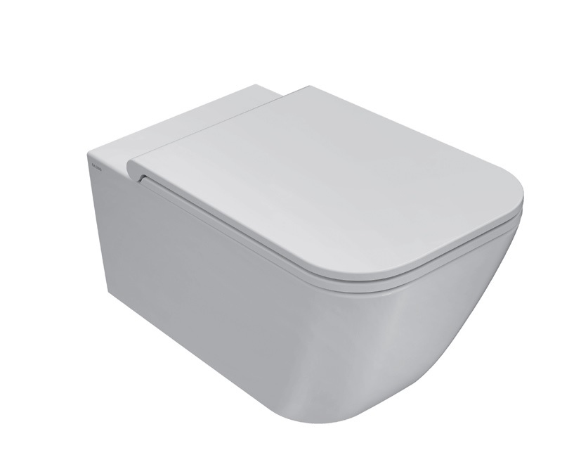 ITALIAN WALL MOUNTED TOILET STONE NO STS02BI WITH COVER NO ST020Bl WHITE