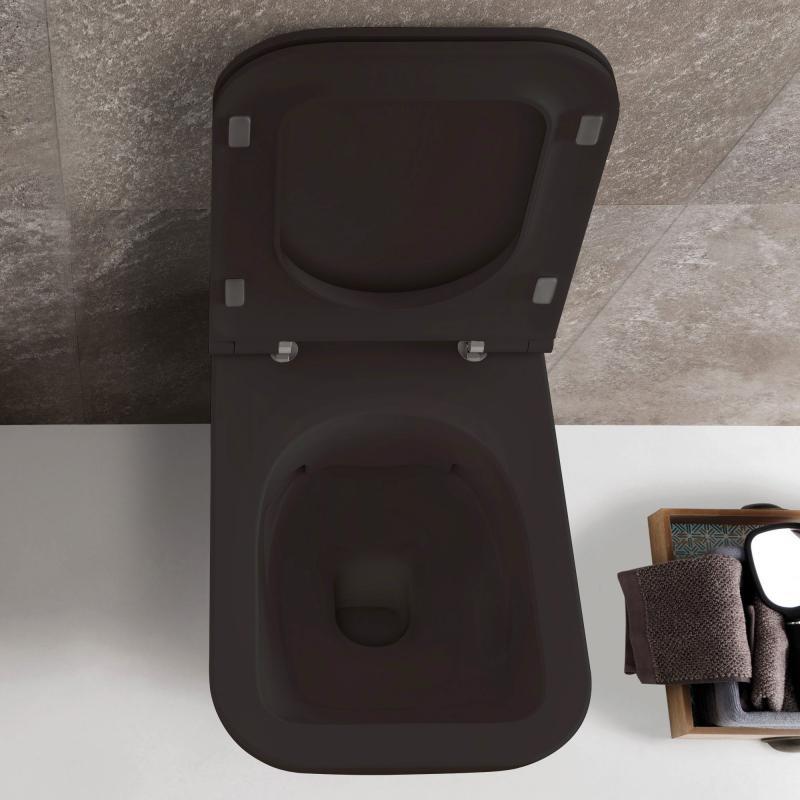 ITALIAN WALL MOUNTED TOILET STONE NO STS05AR WITH COVER NO ST022AR BLACK