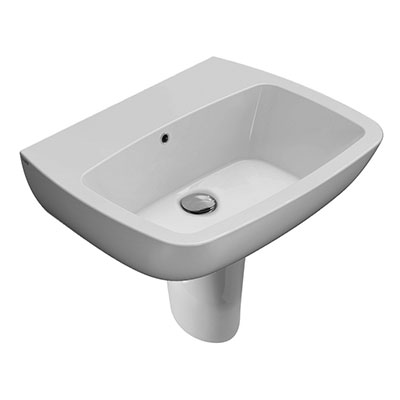 ITALIAN SINK WITH HALF PEDESTAL 51 × 66 NO DA065Bl AND PEDESTAL NO ALS05Bl WHITE