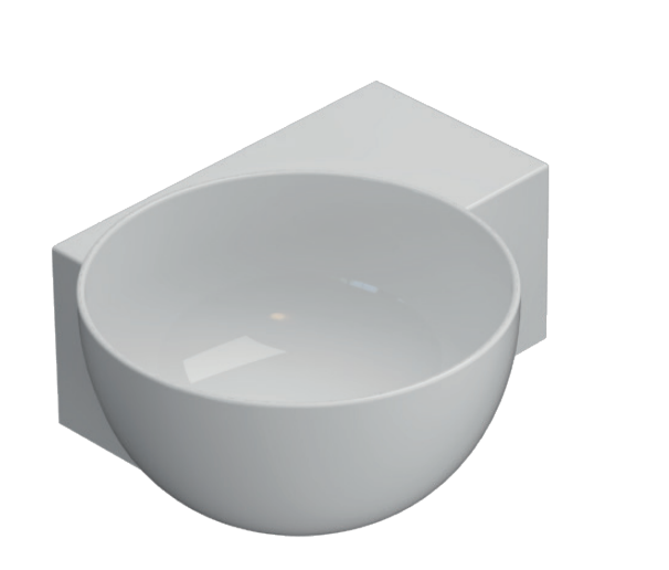 ITALIAN WALL MOUNTED SINK 32 × 40 T EDGE NO TE040BI WHITE