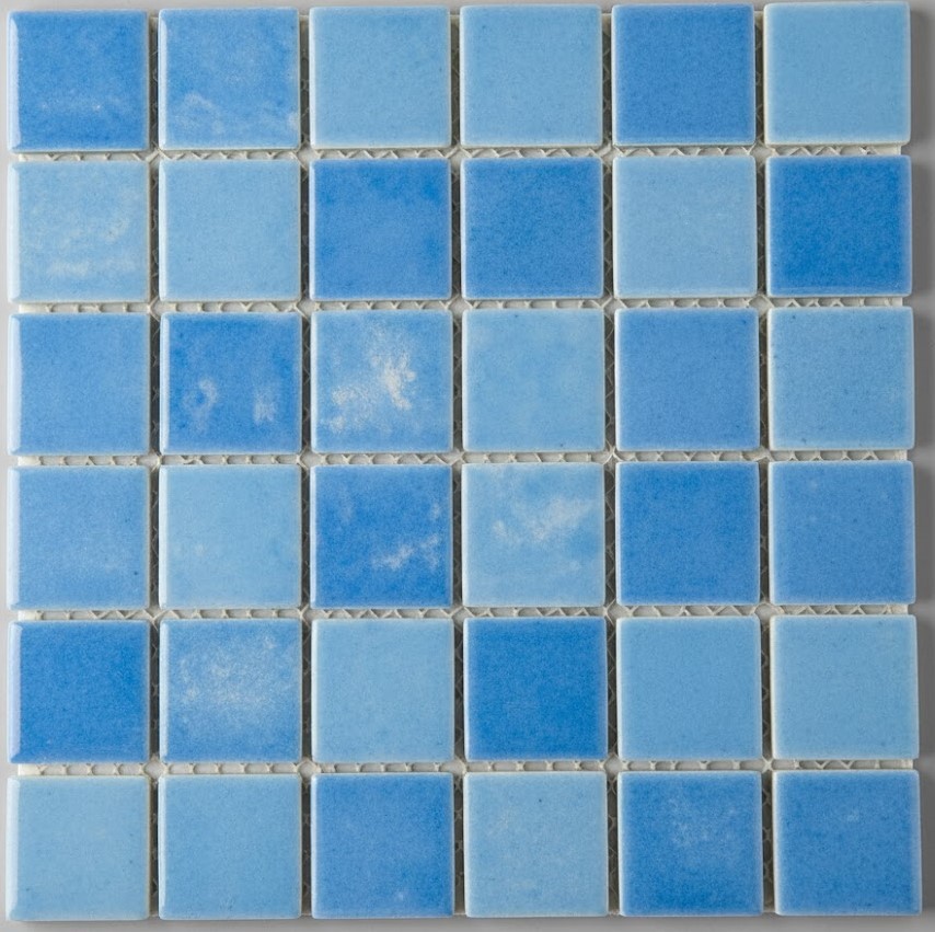 MOSAIC TILES 5 SHEET 31.6 X 31.6 BLUE WAVY 5103 MESH ANTISLIP