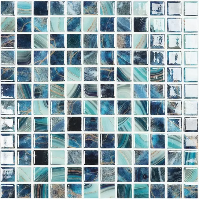 MOSAIC TILES 2.5 X 2.5 DIGITAL NATURE ROYAL 5604