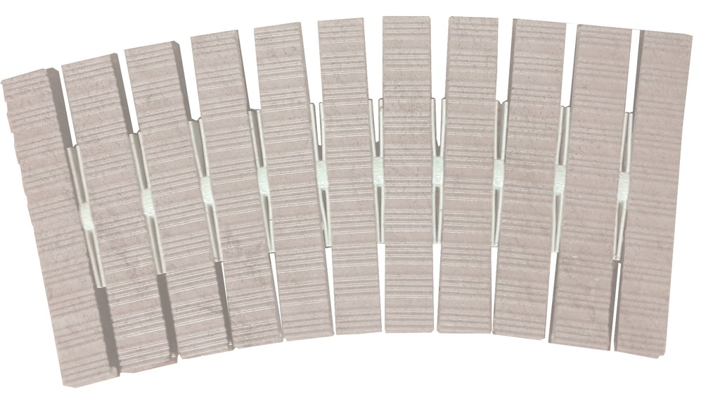 PORCELAIN CURVED POOL OVERFLOW TILES SIZE 25 CM X 50 CM WHITE STONE