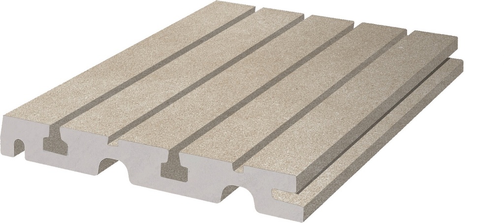 PORCELAIN ROUNDED POOL OVERFLOW TILES 24.5 X 24.5 WORK B TAUPE