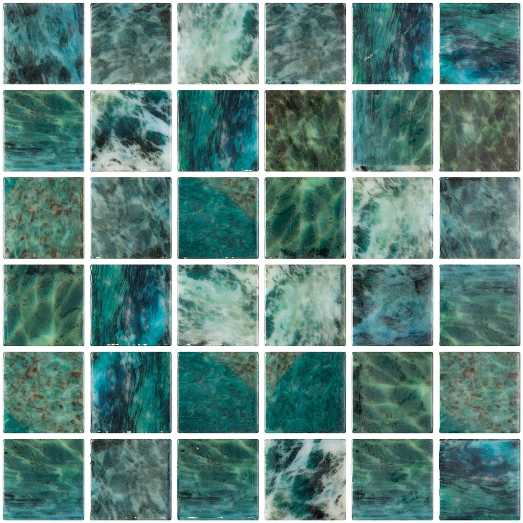 MOSAIC TILES 5 SHEET 31 X 31 DIGITAL PENTA MAR GREEN
