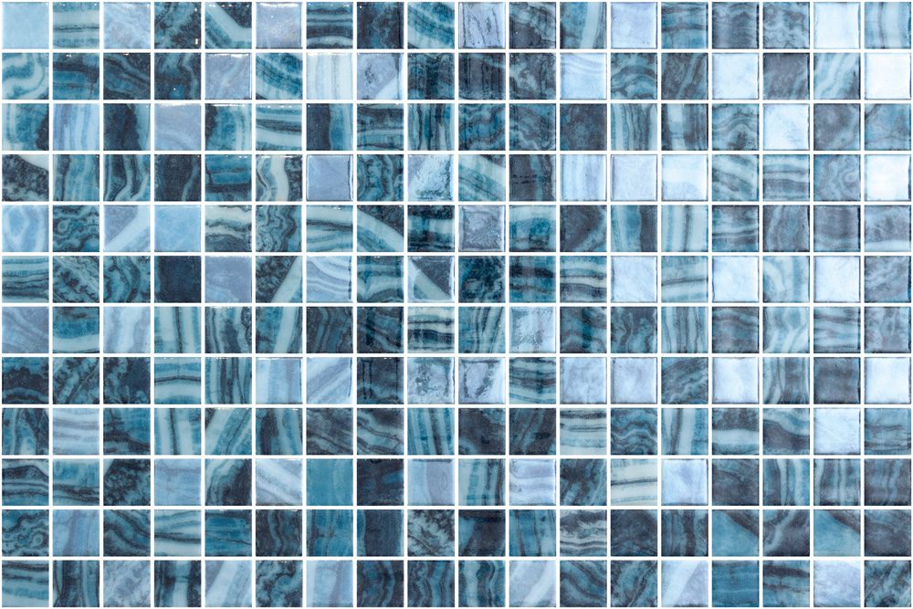 MOSAIC TILES 2.5 SHEET 31 X 45 DIGITAL + TITANIUM TULUM IRIDIS PVC