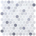 MOSAIC HEXAGON SHEET 1.25 INCH 28.4 X 28.6 BLEND FOSCO SILVER
