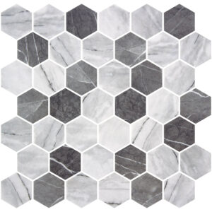 MOSAIC HEXAGON SHEET XL 28.4 X 28.6 ECOSTONE GLASGOW MATTE MIX