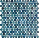 MOSAIC SHEET 28.4 X 28.7 PENNY FOREST BLUE