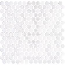 MOSAIC SHEET 28.4 X 28.7 PENNY NATUREGLASS OPALO WHITE