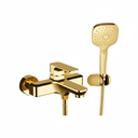 TIARA EXPOSED BATH MIXER WITH DIVERTER AND SHOWER KIT FLEXIBLE GOLD NO TA610DO