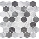 MOSAIC HEXAGON SHEET XL 28.4 X 28.6 ECOSTONE GLASGOW MATTE MIX